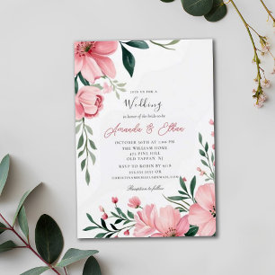 Cherry Blossom Greenery Bridal Delight Wedding Einladung