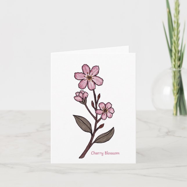 Cherry Blossom Greetings Card Karte (Vorderseite)