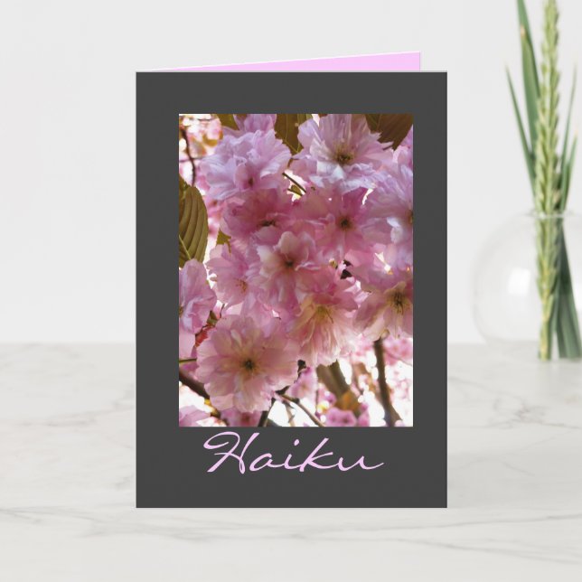 Cherry Blossom Haiku Vielen Dank Freundschaftskart Dankeskarte (Vorderseite)