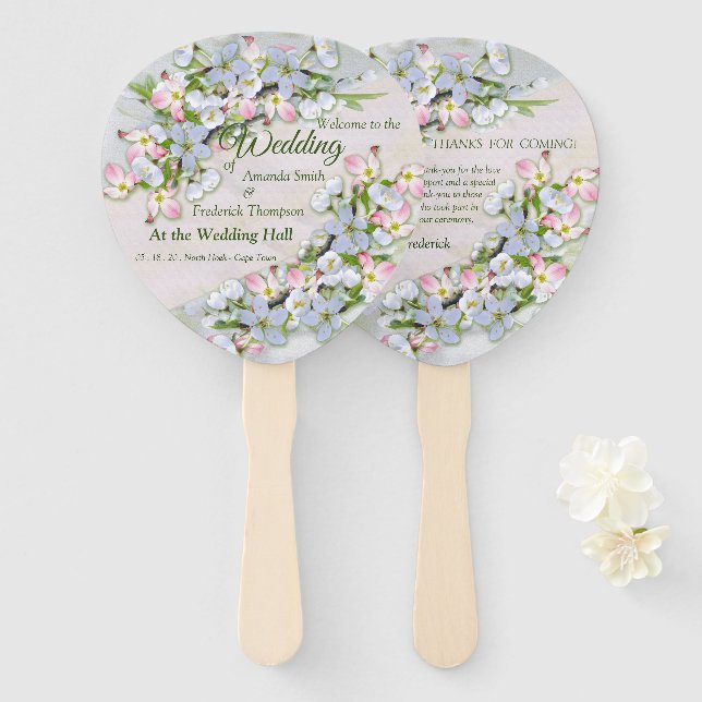 Cherry Blossom Hand Fans Fächer (Vorne und Hinten)