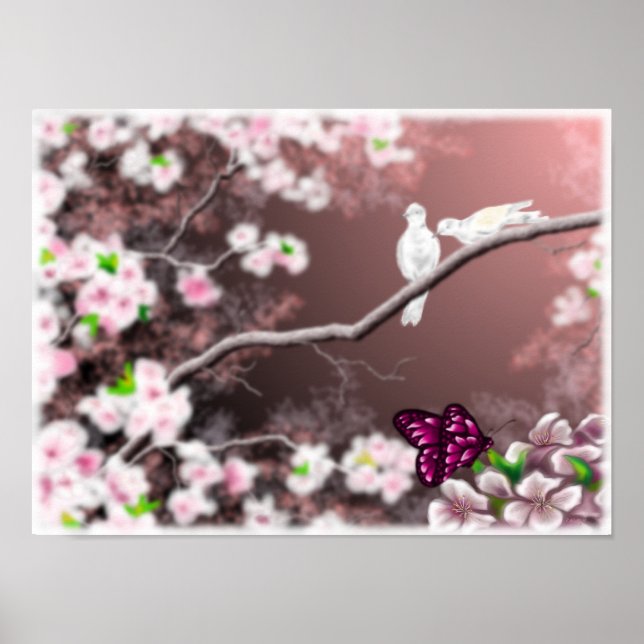 Cherry Blossom Haven Print Poster (Vorne)