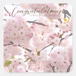 Cherry Blossom "Hayashi-ichigo" スクエアシール Quadratischer Aufkleber