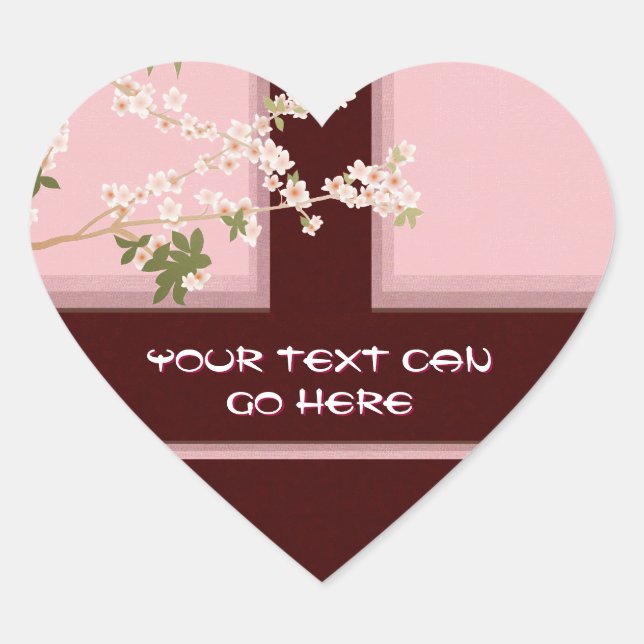 Cherry Blossom Heart Stickers (Vorderseite)