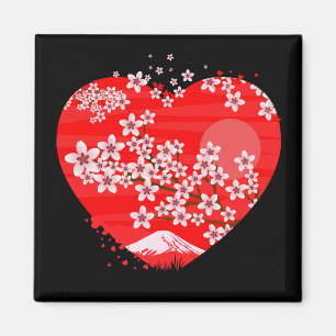 Cherry Blossom Herz Magnet