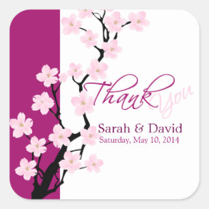 Cherry Blossom Hochzeit Dankeschön Sticker