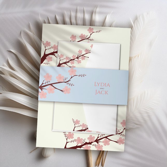 Cherry Blossom Hochzeit Einladungsbanderole (Von Creator hochgeladen)