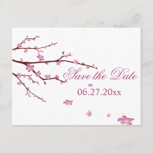 Cherry Blossom Hochzeit retten die Daten Ankündigungspostkarte