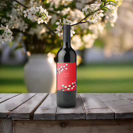 Cherry Blossom Hochzeit Weinetikett