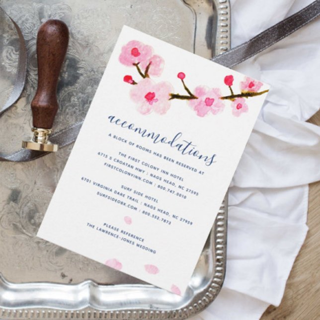 Cherry Blossom Hochzeitsunterkünfte Begleitkarte (Von Creator hochgeladen)
