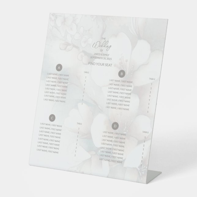 Cherry Blossom Hochzeitszeichen Sockelschild (Vorderseite)
