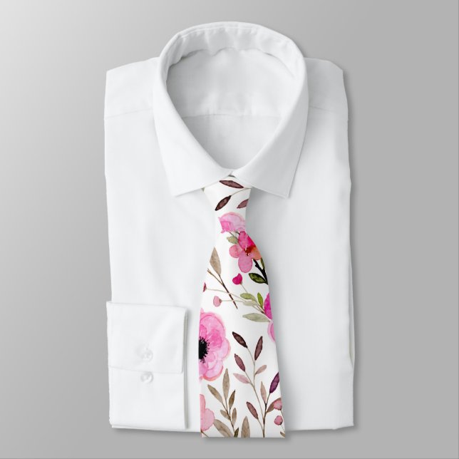 Cherry Blossom Hübsch Pink Floral Krawatte (Gebunden)