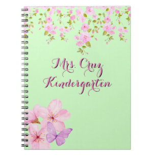 Cherry Blossom Hübsch Pink & Green Custom Notizblock