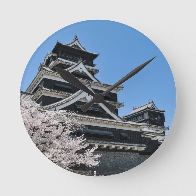 Cherry Blossom in Japan Runde Wanduhr (Vorderseite)