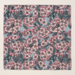 Cherry blossom in pink and blue schal<br><div class="desc">Hand drawn pattern with cherry blossom</div>