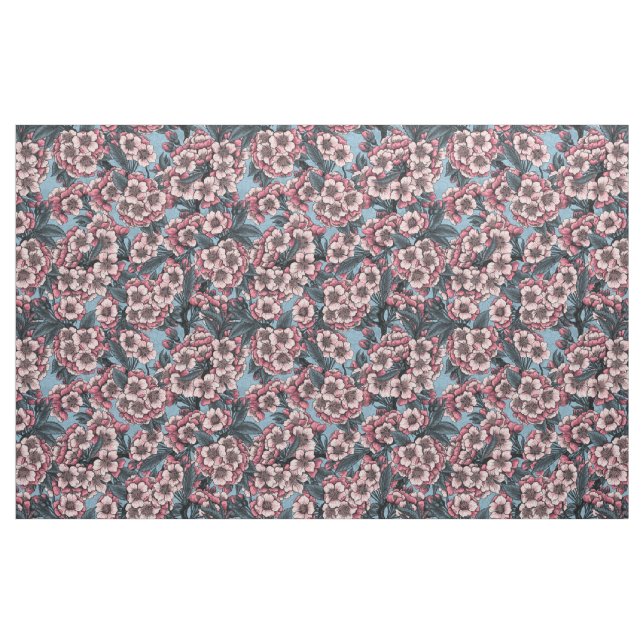 Cherry blossom in pink and blue stoff (Fat Quarter (45,7 x 55,9 cm))