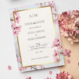 Cherry Blossom Japan Elegante Blush Gold Wedding Save The Date