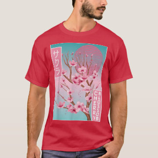 Cherry Blossom Japanese Sakura Vaporwave Aesthetic T-Shirt
