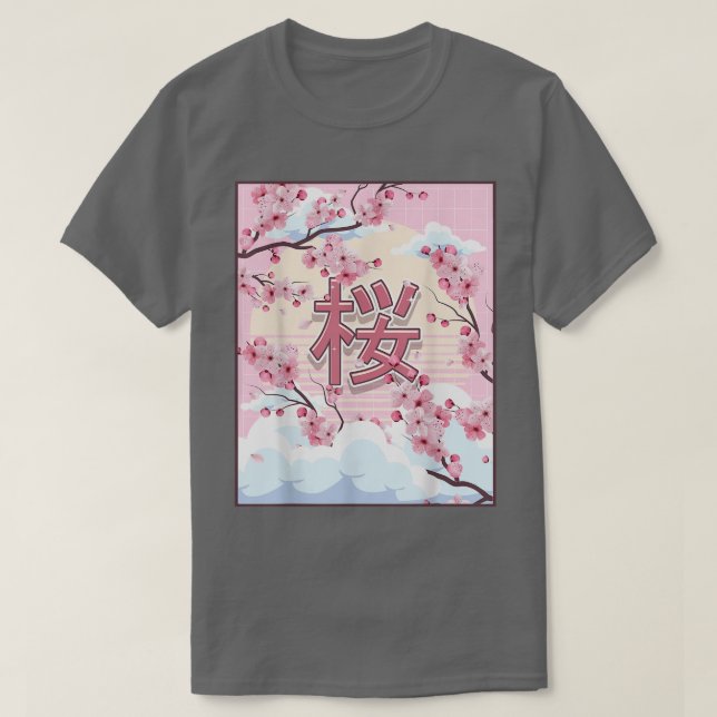 Cherry Blossom Japanisch Ästhetik Kawaii Sakura Tr T-Shirt (Design vorne)
