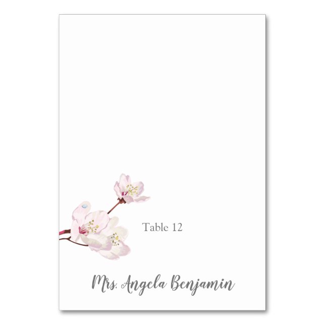 Cherry Blossom Japanisch Sakura Wedding Platzkarte Tischnummer (Vorderseite)