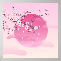 Cherry Blossom Japanische Landschaft Pink