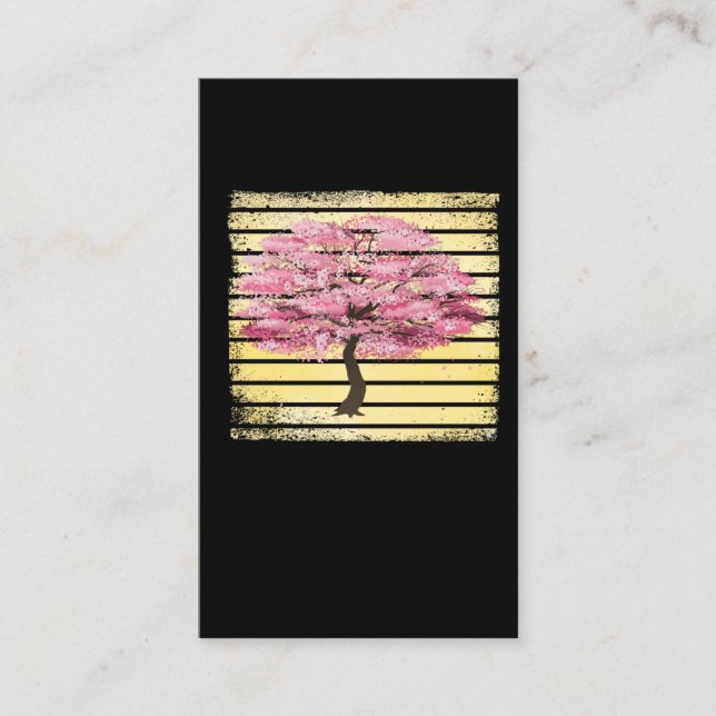 Cherry Blossom Japanischer Retro Sakura Tree Visitenkarte (Vorderseite)