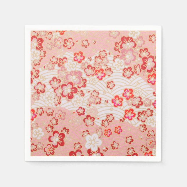 Cherry Blossom japanisches Muster Serviette (Vorderseite)