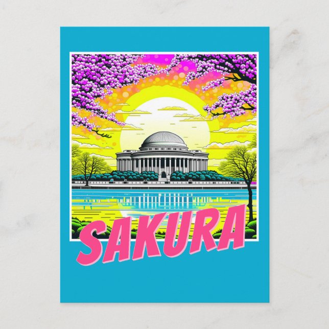 Cherry Blossom Jefferson Memorial Postkarte (Vorderseite)