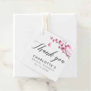 Cherry Blossom Kalligraphie Pink Vielen Dank Geschenkanhänger