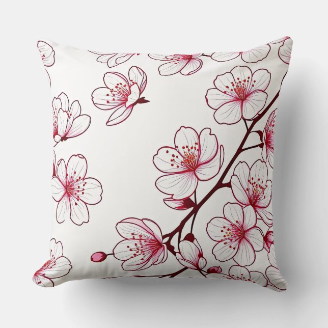 Cherry Blossom Kiss Kissen (Vorderseite)