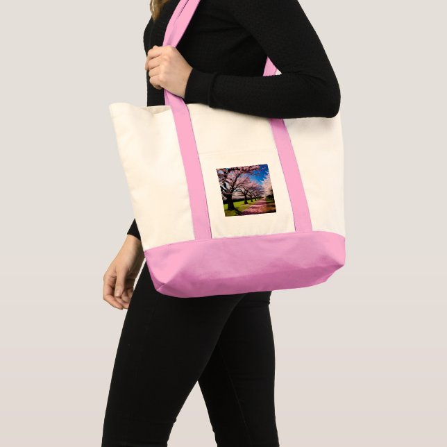 Cherry Blossom Lane, Impulse Tote Bag Tragetasche (Vorderseite (Produkt))