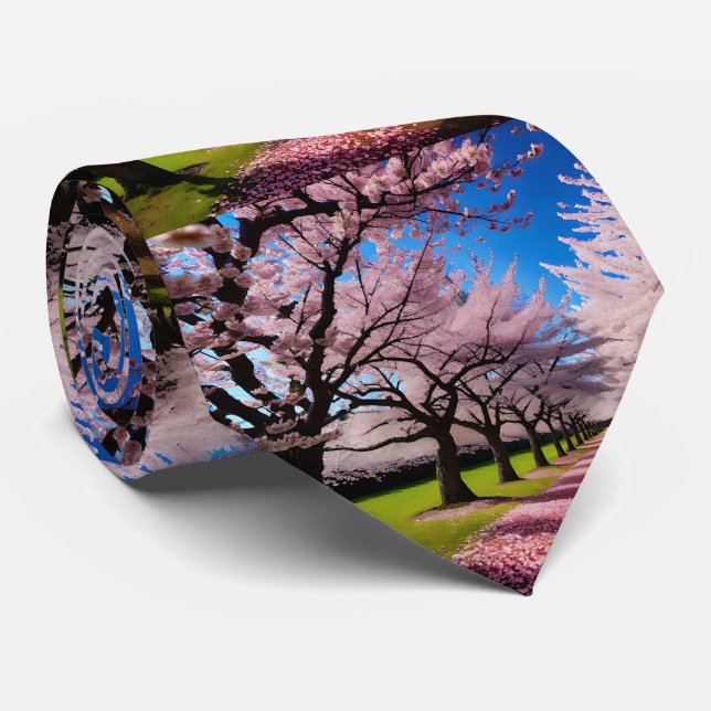 Cherry Blossom Lane, Neck Tie Krawatte (Gerollt)