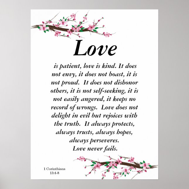 Cherry Blossom Liebe ist ein geduldiges Hochzeitpl Poster (Vorne)