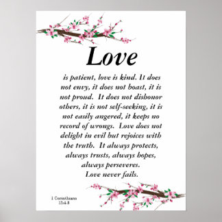 Cherry Blossom Love Is Patient Mariage Poster