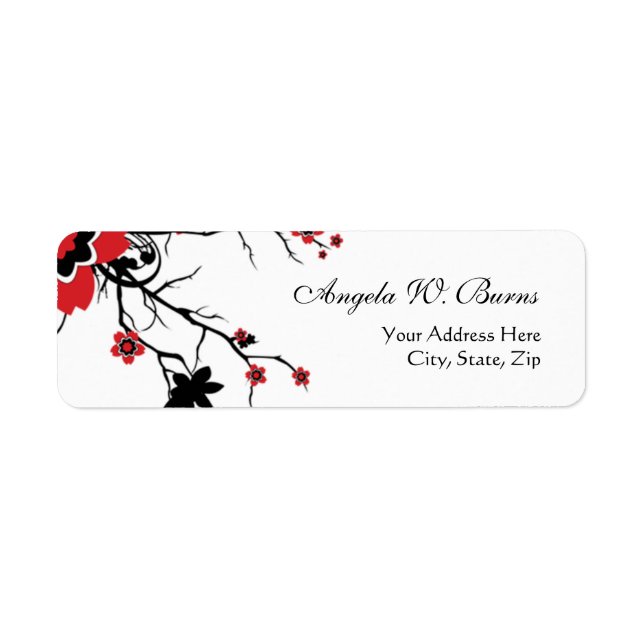 Cherry Blossom Modern Custom Address Labels (Vorne)