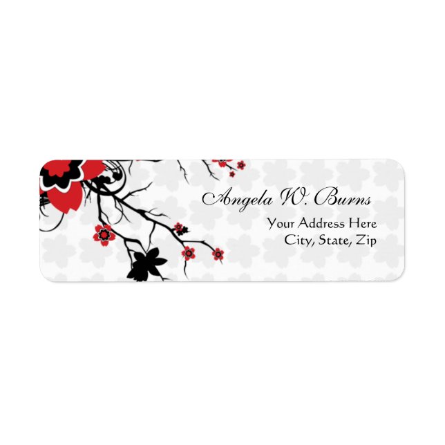 Cherry Blossom Modern Custom Address Labels (Vorne)