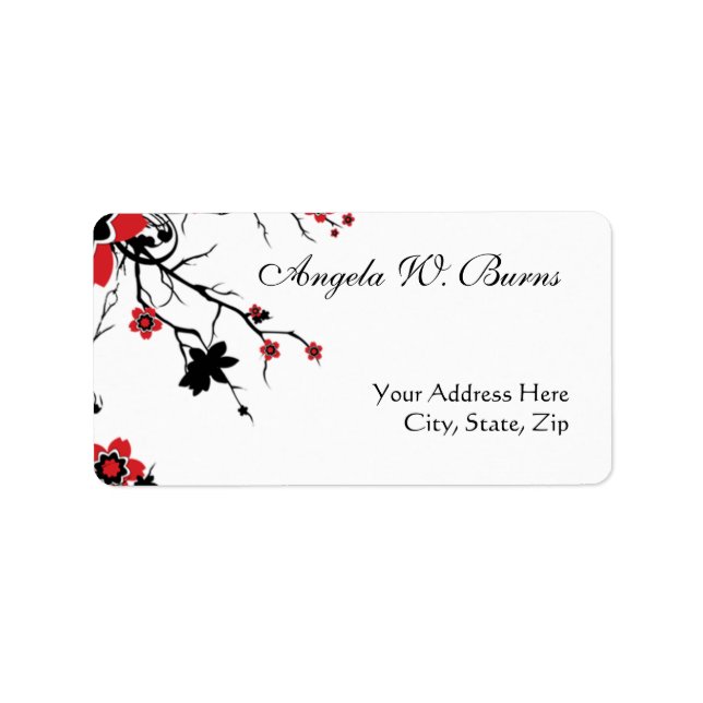 Cherry Blossom Modern Custom Address Labels Adressaufkleber (Vorne)