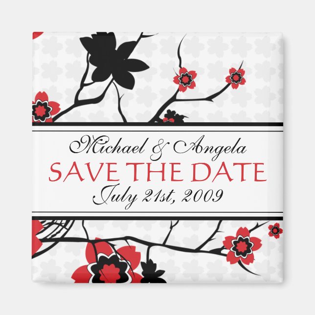 Cherry Blossom Modern Save the Date Magnet (Vorne)