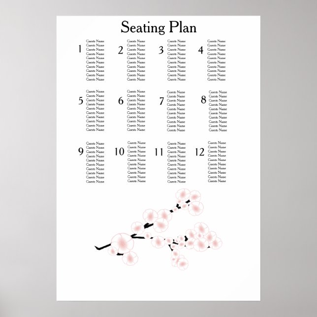 Cherry Blossom Modern Simple Elegant Wedding Ideas Poster (Vorne)