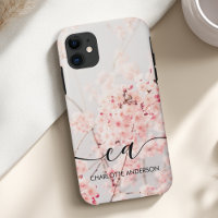 Cherry Blossom Monogram Elegant Custom