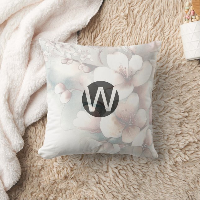 Cherry Blossom Monogram Kissen (Decke)