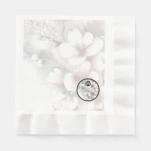 Cherry Blossom Monogram Napkins Serviette