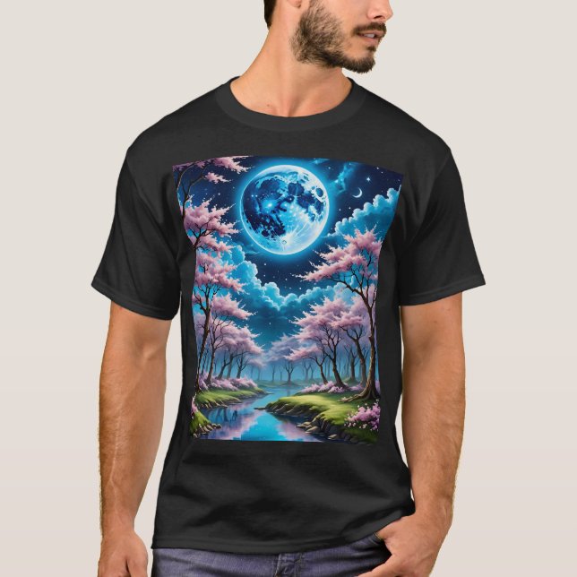 Cherry Blossom Moonlight Forest T-Shirt (Vorderseite)