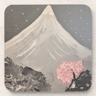 Cherry Blossom & Mountain Scene Untersetzer - Natu