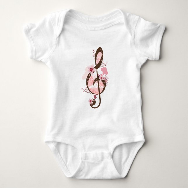 Cherry Blossom Music Baby Strampler (Vorderseite)
