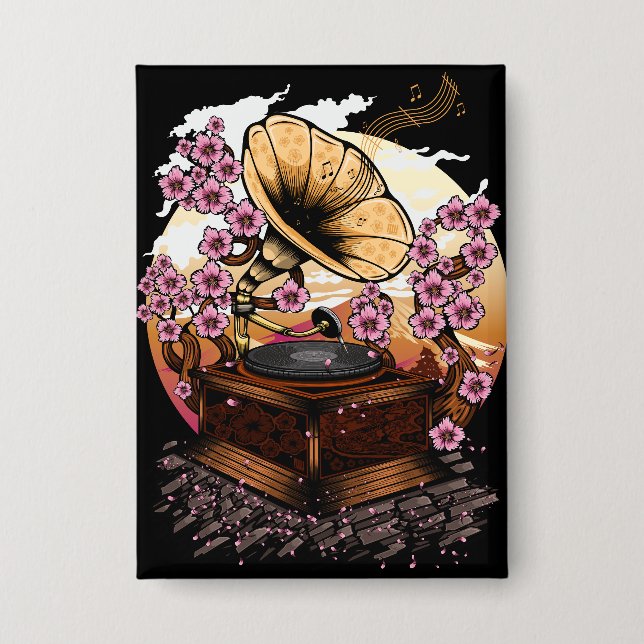 Cherry Blossom Musical Button (Vorderseite)