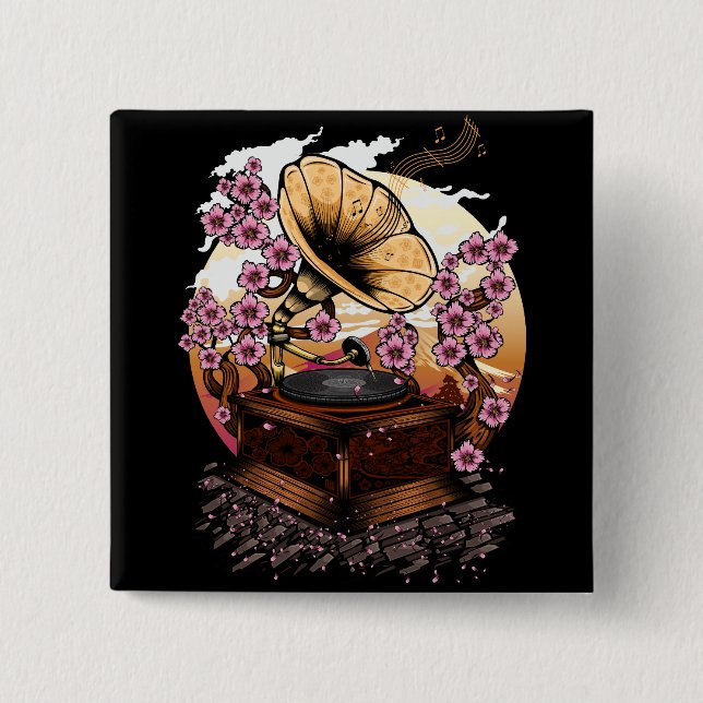 Cherry Blossom Musical Button (Vorderseite)