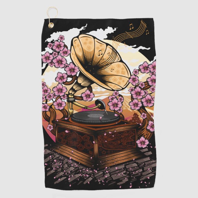 Cherry Blossom Musical Golfhandtuch (Vorderseite)