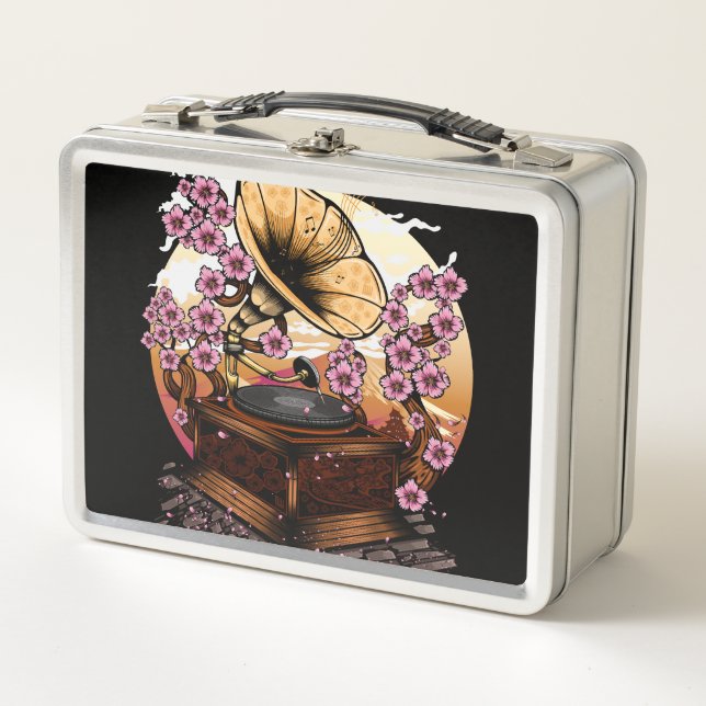 Cherry Blossom Musical Metall Brotdose (Vorderseite)
