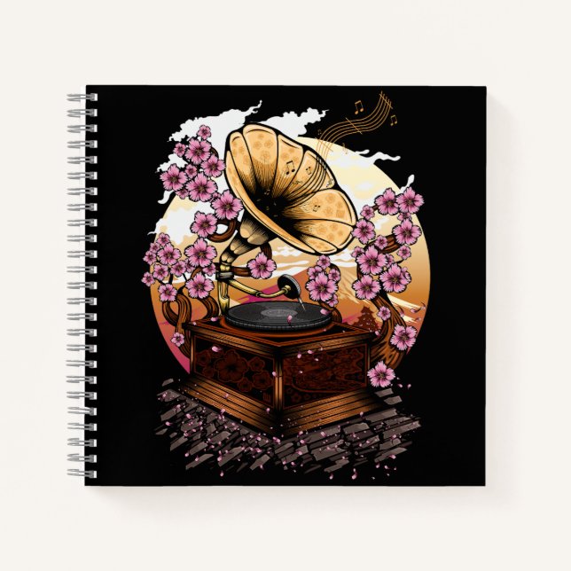 Cherry Blossom Musical Notizbuch (Vorderseite)