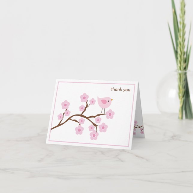 Cherry Blossom Note Card Dankeskarte (Vorderseite)